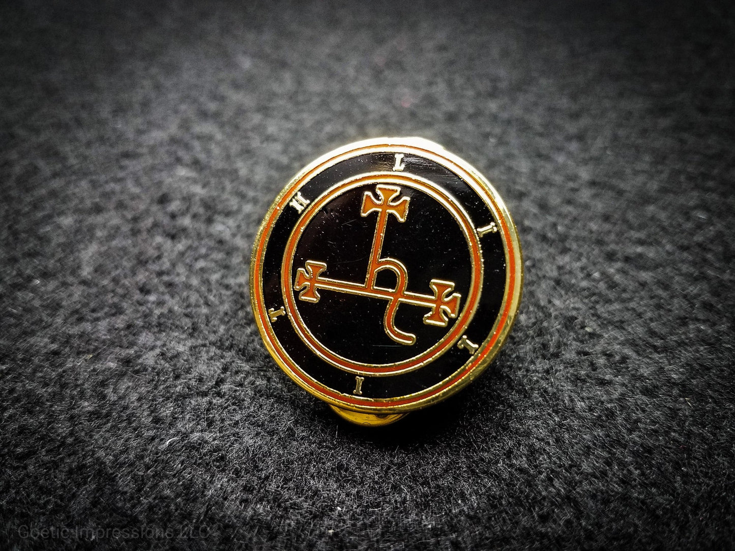 Red and Gold Lilith sigil hard enamel pin