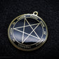 Satanic Pentagram Sigil medallion features the Latin phrase 'Potius quam ad Inferos regnabit in serve in Caelum' meaning, 'Better to rule in Hell than to serve in Heaven'.