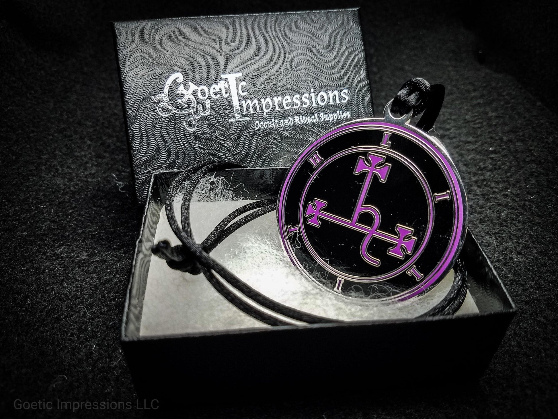 Black and Purple Lilith Seal Medallion with gift box