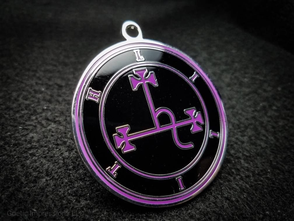 Black and Purple Lilith sigil pendant