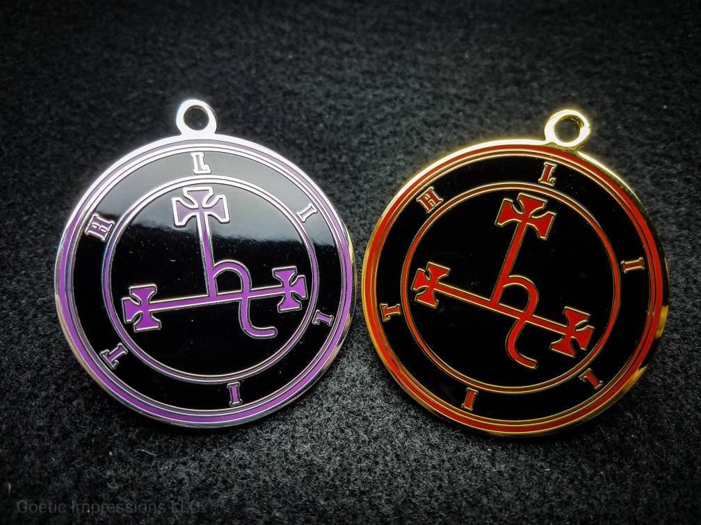 Purple and Red Lilith sigil pendants