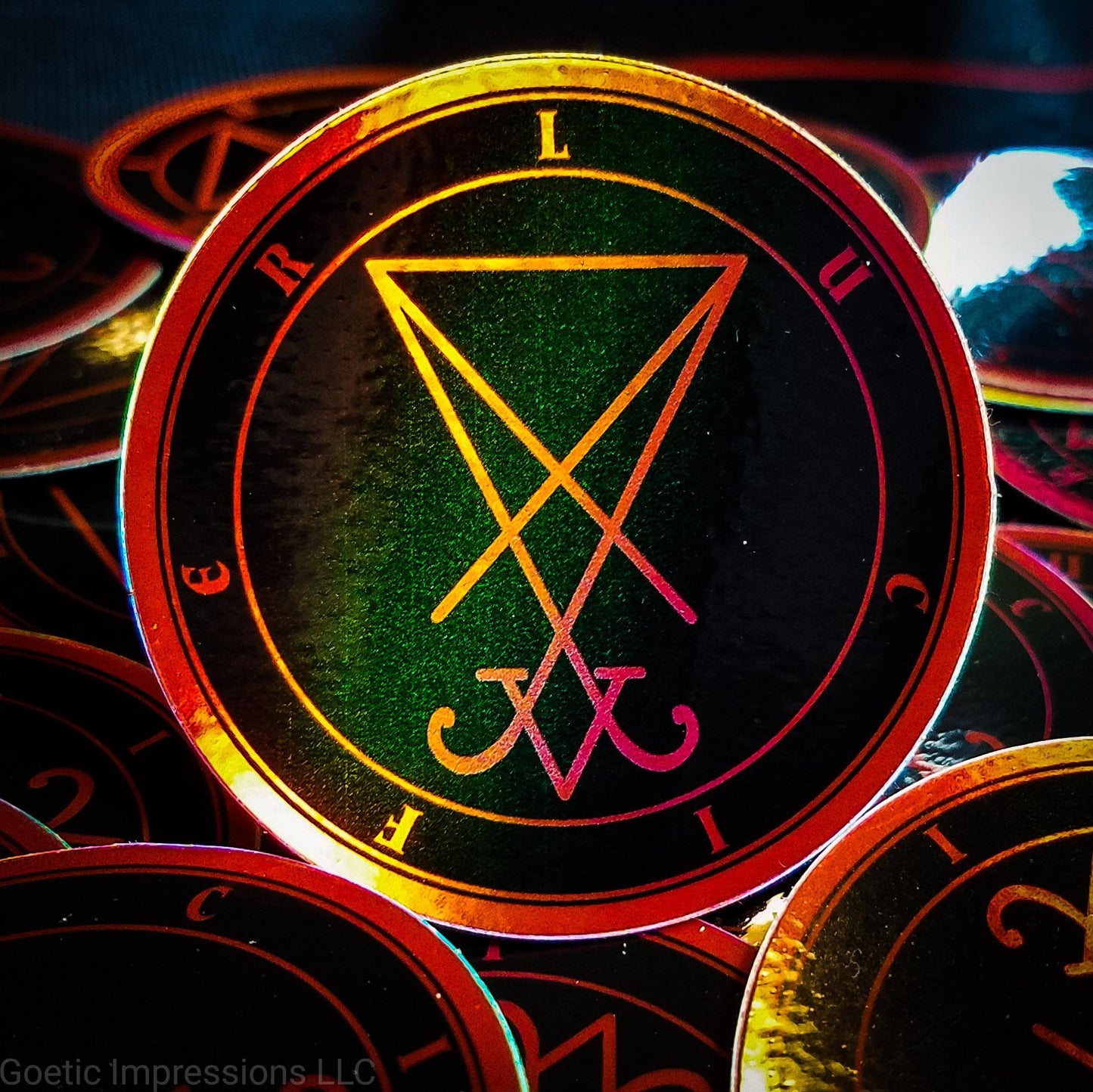 Satanic Sigil of Lucifer Seal Holographic Sticker