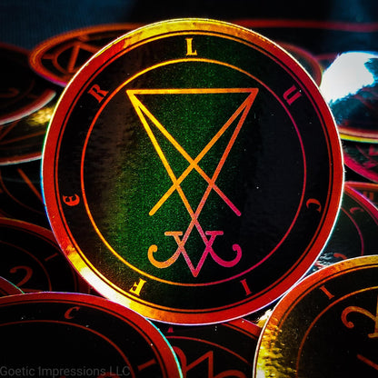 Satanic Sigil of Lucifer Seal Holographic Sticker