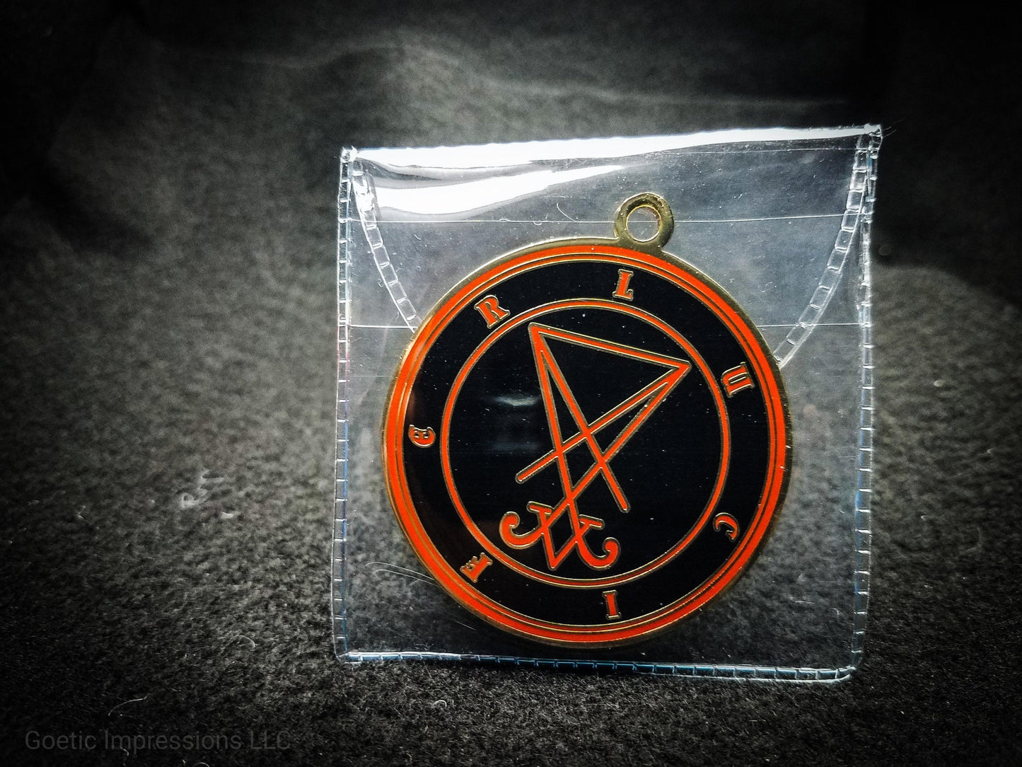 Adept Black and red Lucifer medallion