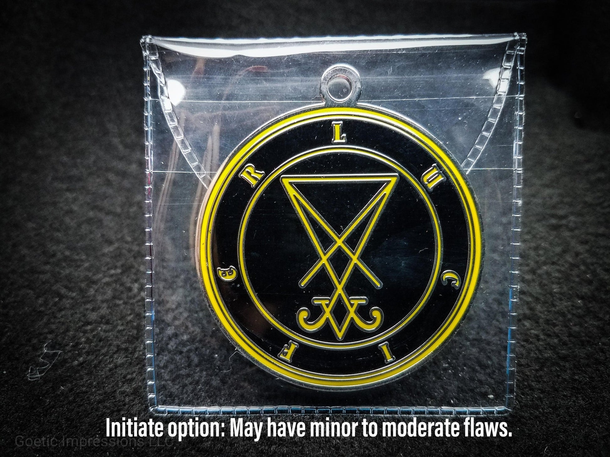Initiate Black and Yellow Lucifer Medallion
