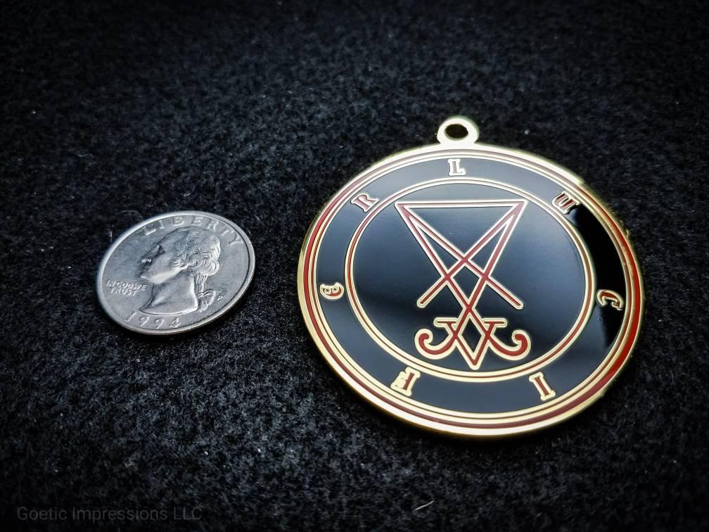 Black and Red Lucifer sigil pendant