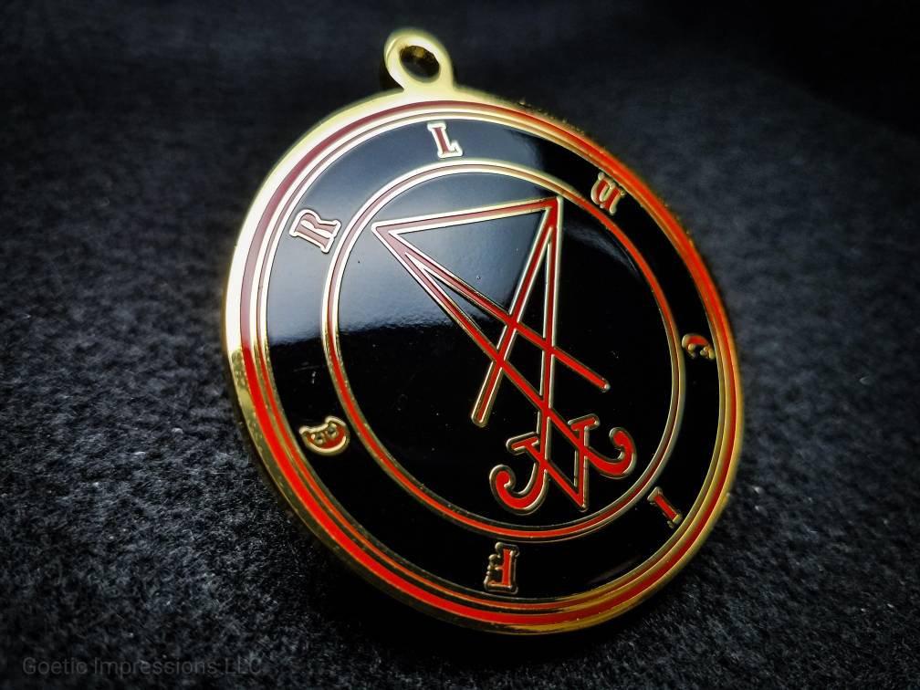 Bl;ack and Gold Lucifer Sigil Talisman