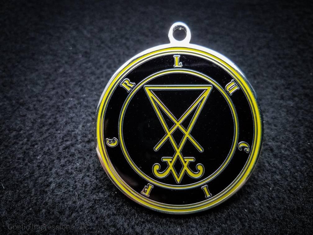 Black and Yellow Lucifer Sigil talisman