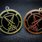 Red and Yellow Lucifer Sigil pendants