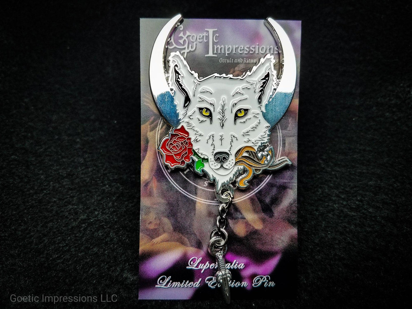 White Wolf Lupercalia pin