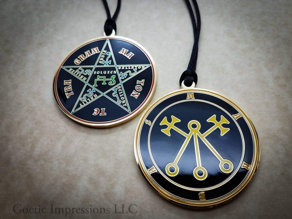 Marbas seal amulet with Pentagram of Solomon on Reverse side