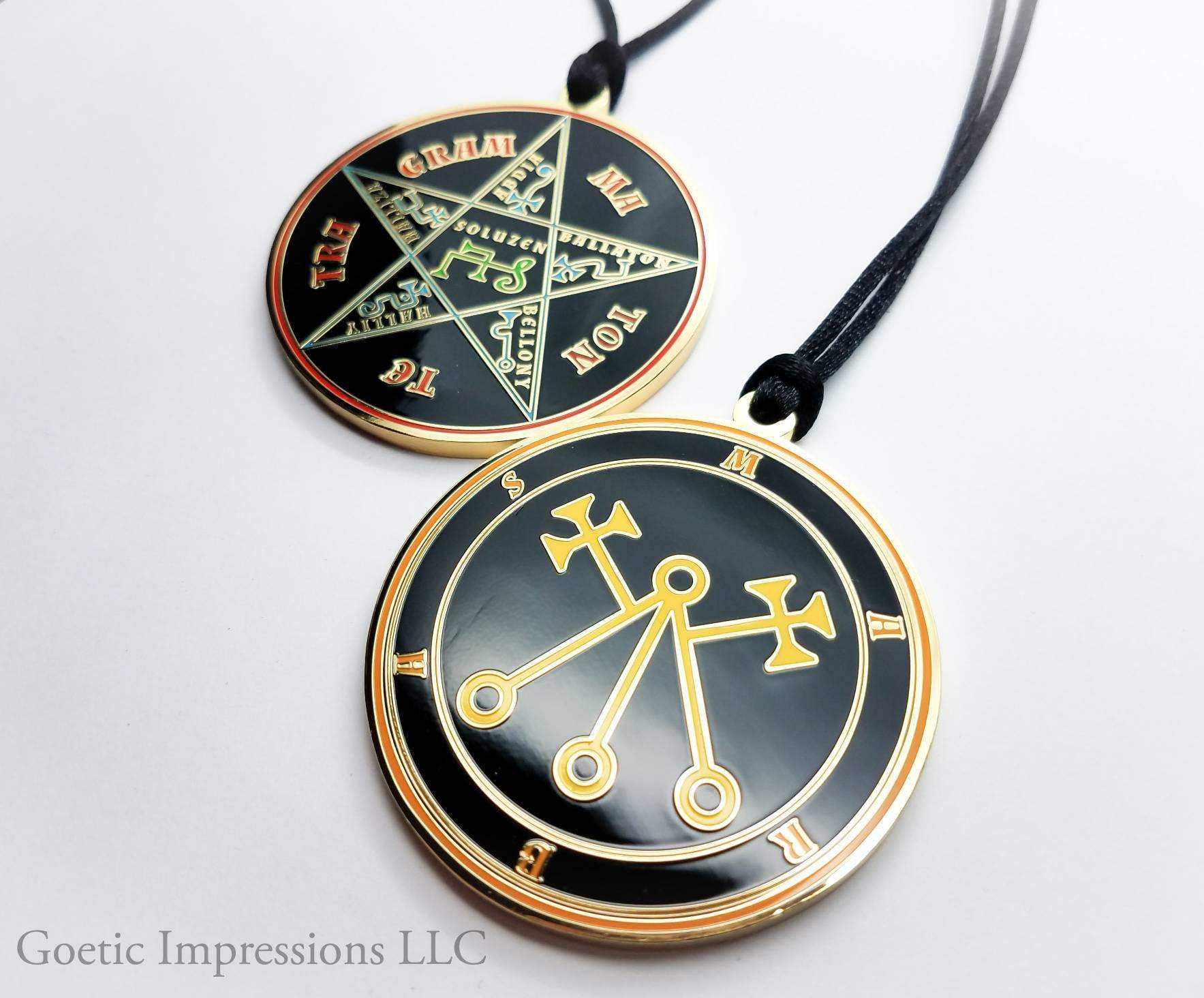 Marbas seal medallions with Tetragrammaton on reverse side