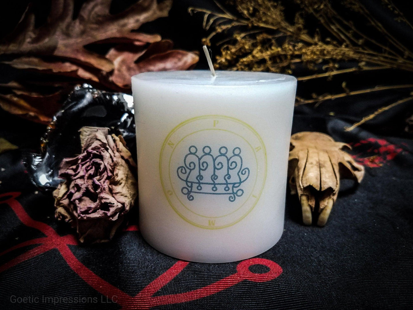 2 color paimon sigil pillar candle