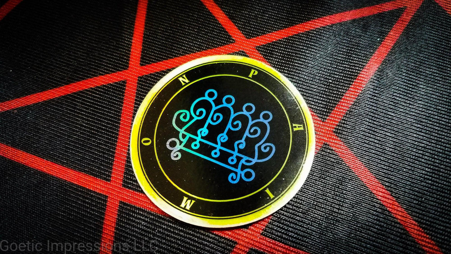 Lesser Key of Solomon: Ars Goetia King Paimon Seal Holographic Sticker