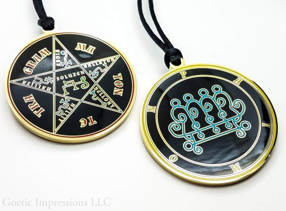 Paimon sigil necklace with pentacle of solomon on revere side