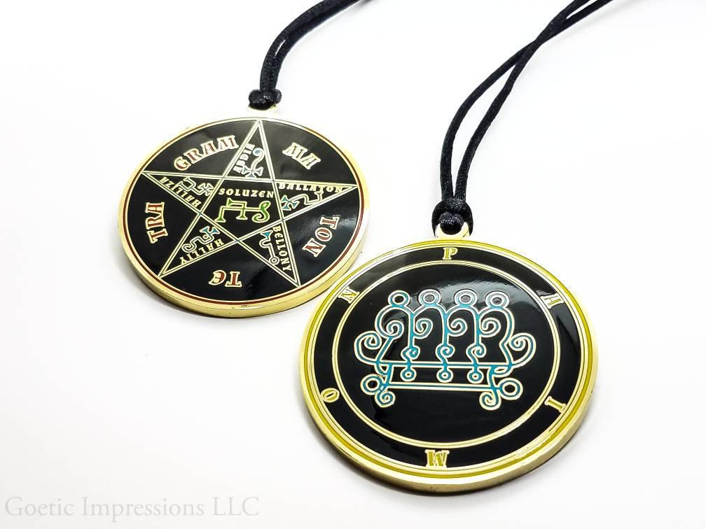 Paimon sigil talisman with Tetragrammaton on reverse side