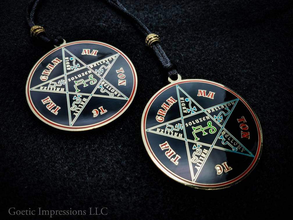 Double sided Pentacle of Solomon Necklace