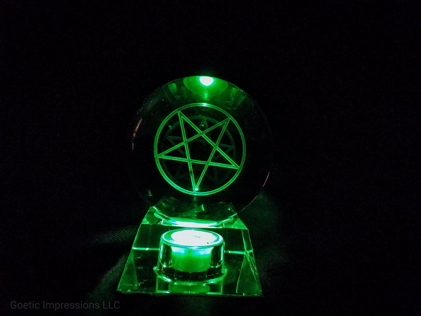 Green pentagram crystal ball