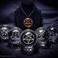 Satanic sigils engraved in crystal balls featuring Azazel, Leviathan, Pentagram, Lucifer and Lilith