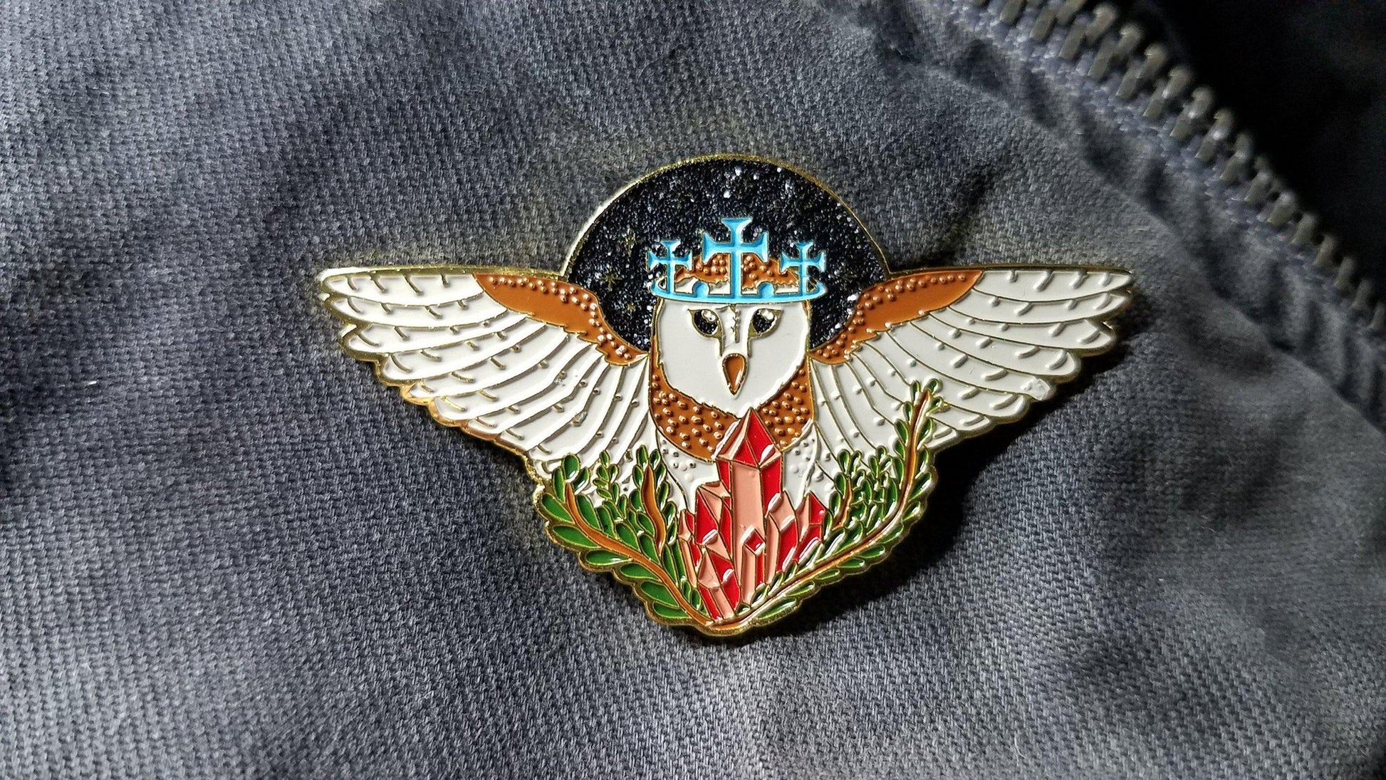 Prince stolas owl pin