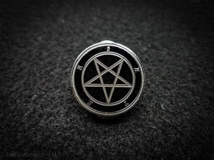 Black and Grey Satanic Satan hard enamel pin