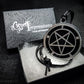 Black and Silver Satan Medallion with gift box
