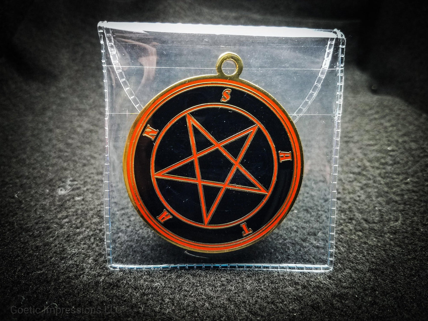 Black and Gold Satan sigil medallion