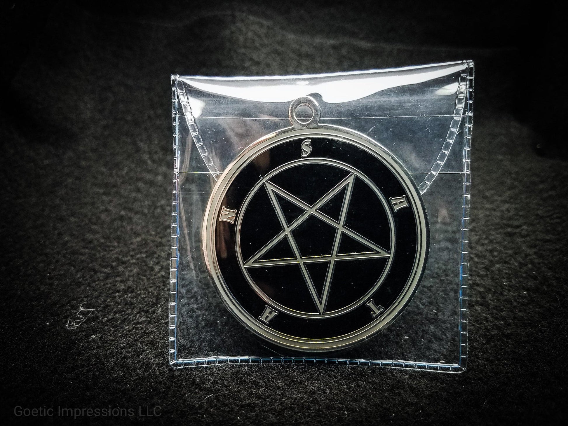 Black and Silver Satan medallion