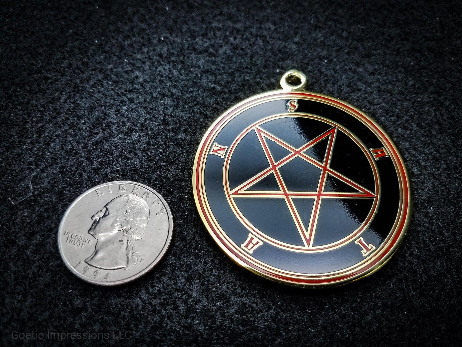 Black and Red Satanic medallion