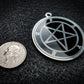 Black and Grey satanic medallion