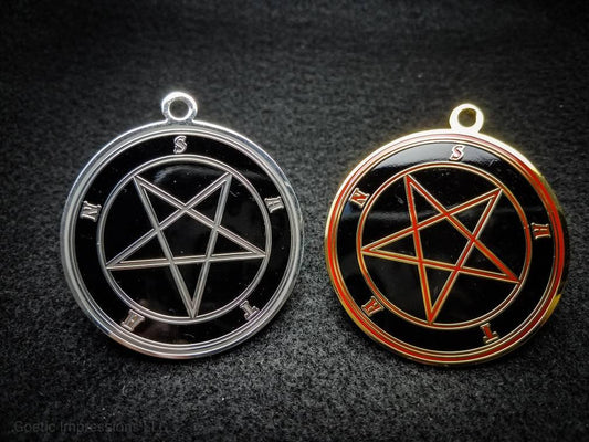 Satanic Medallions featuring Black and Grey talismans of Satan