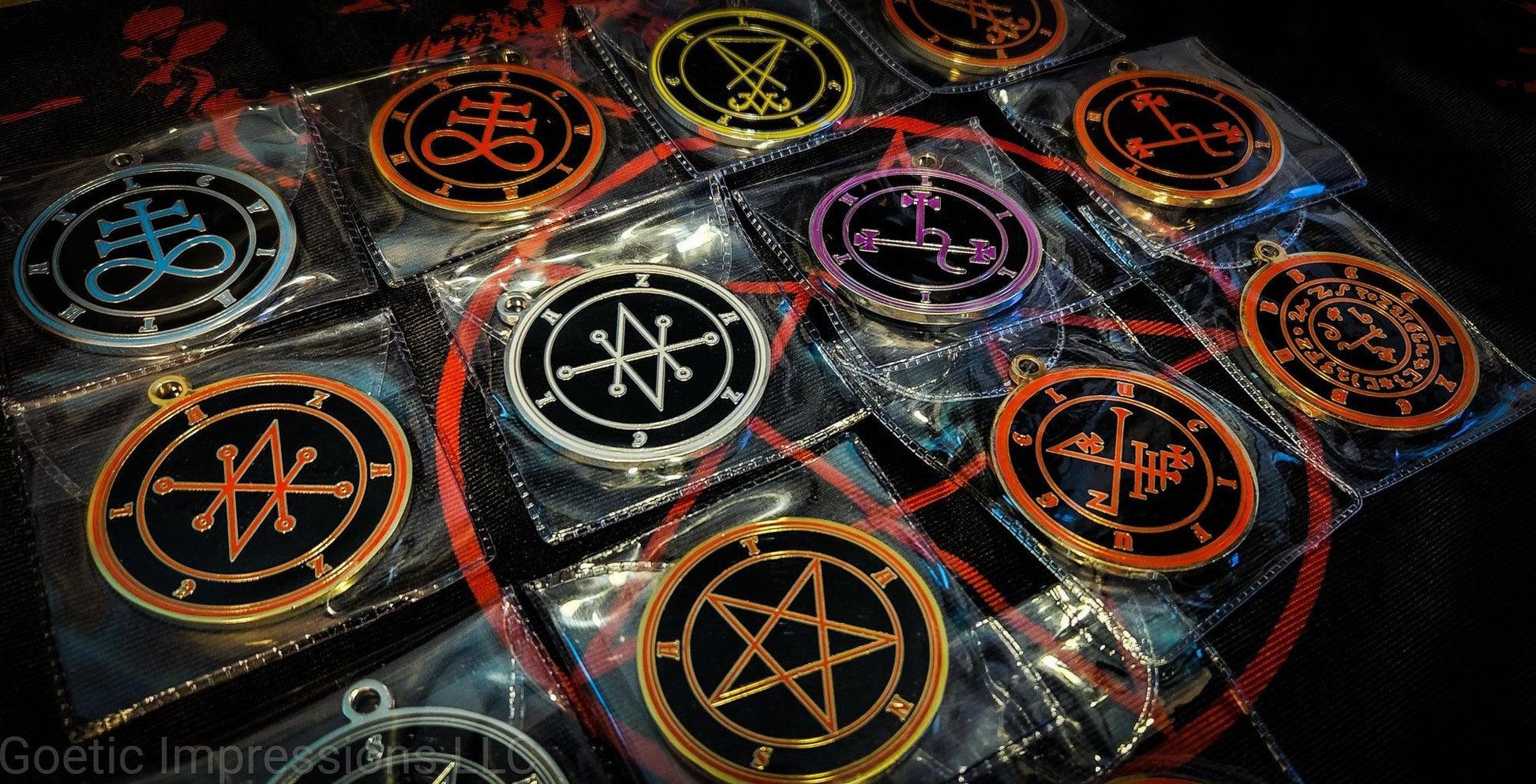 Satanic Sigil and Seal medallions