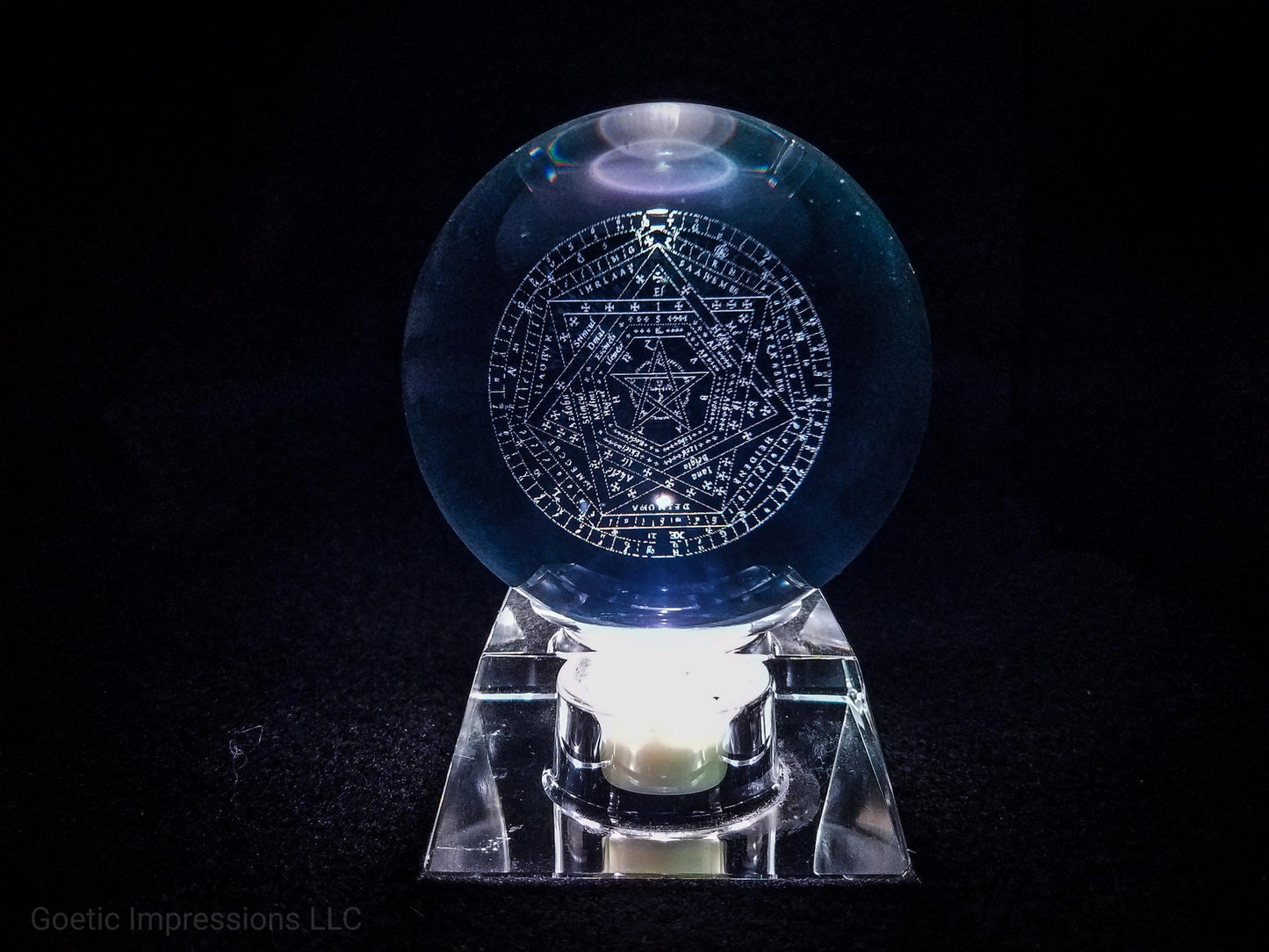 Sigillum Dei Aemeth Crystal ball with white light