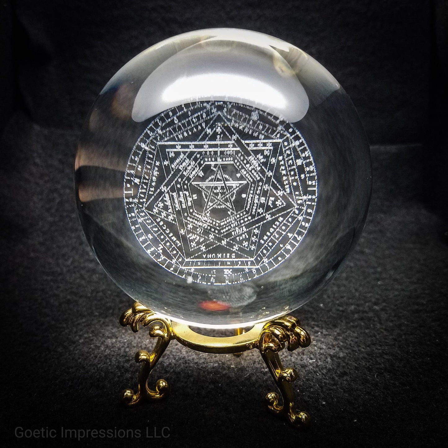 Sigillum Dei Aemeth Crystal ball with stand