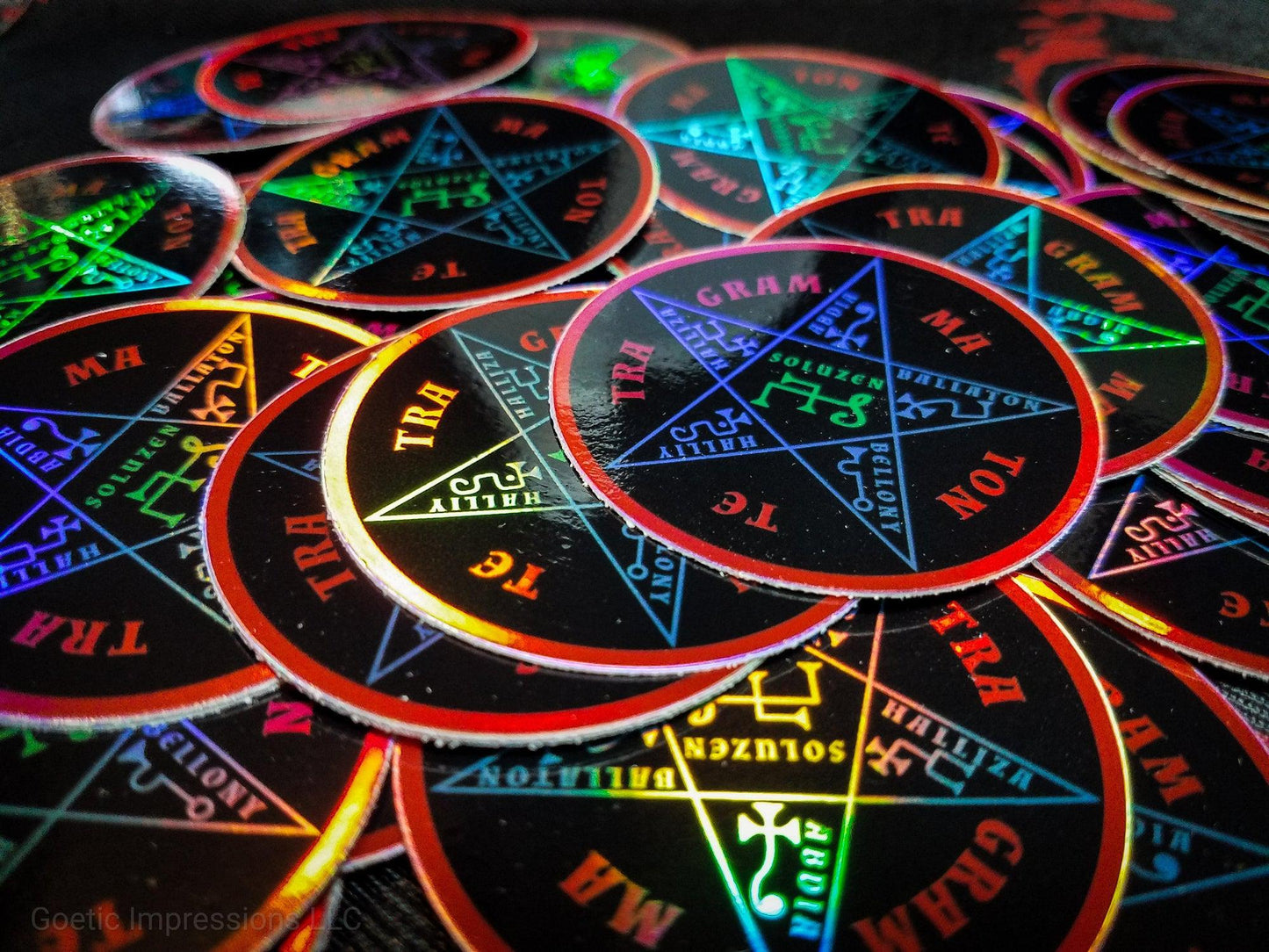 Pentacle of Solomon holographic stickers.