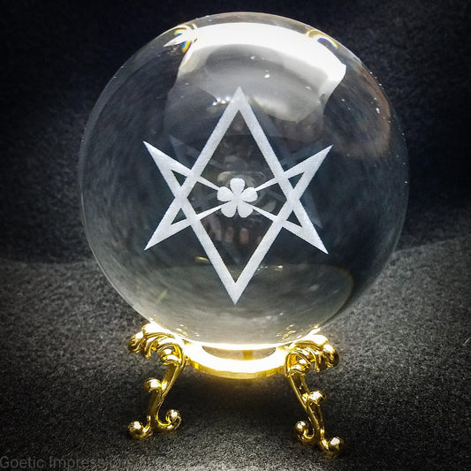 Thelemic Unicursal Hexagram sigil crystal ball