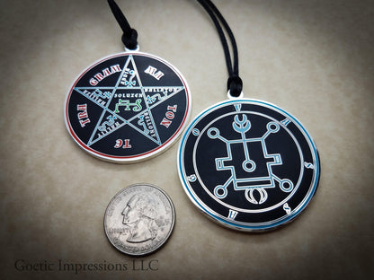 Vassago sigil amulet with pentacle of solomon on back side