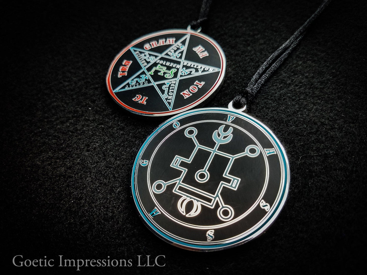 Vassago Sigil Pendant with pentacle of solomon on reverse side