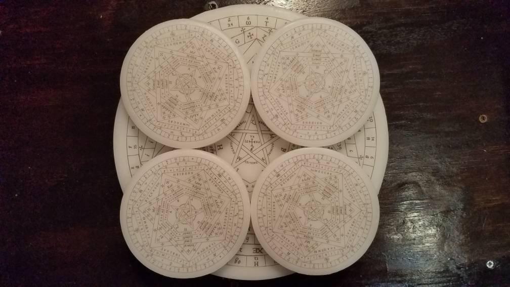 Full set of Sigillum Dei Aemeth wax disks.