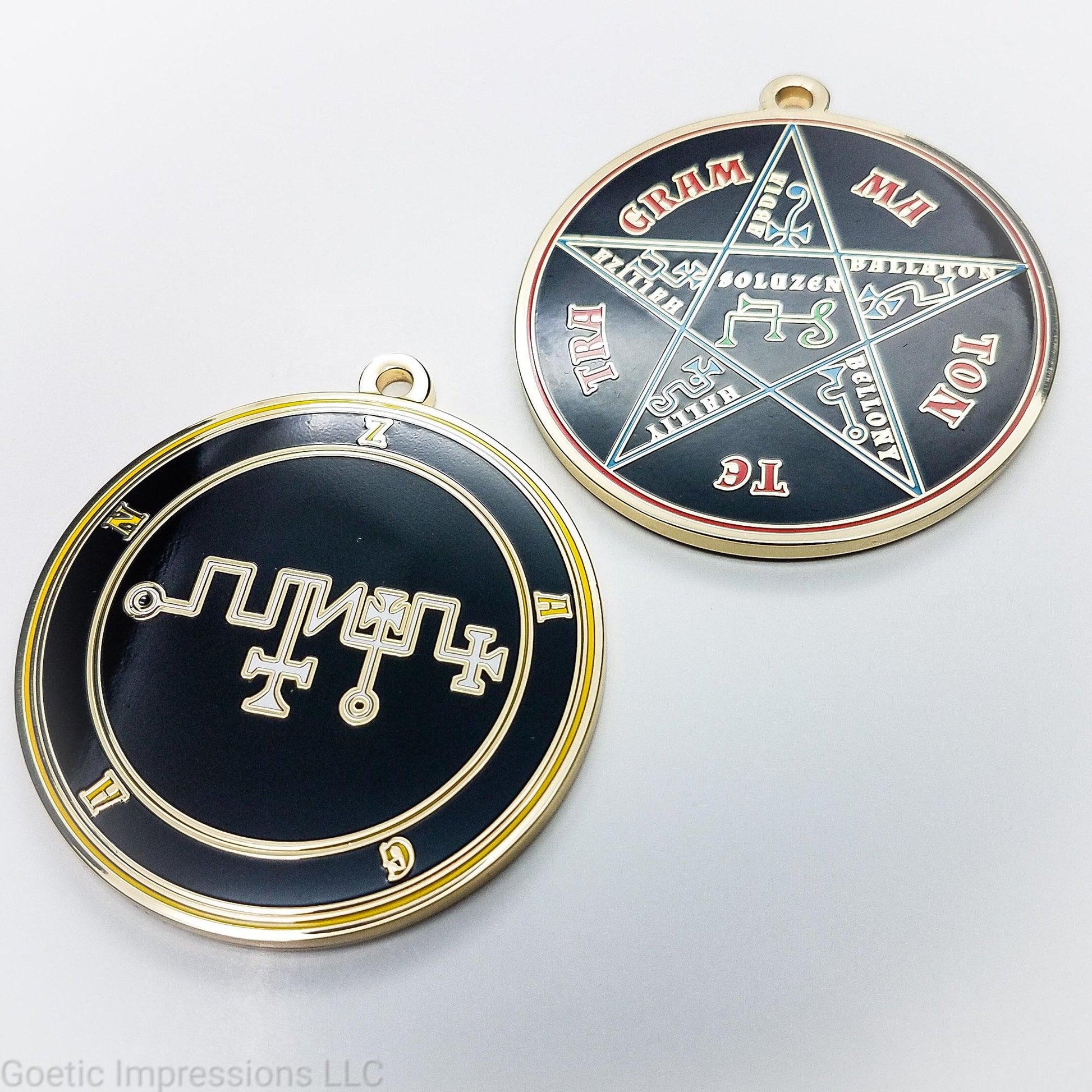 Zagan sigil pendant with pentacle of solomon on reverse side