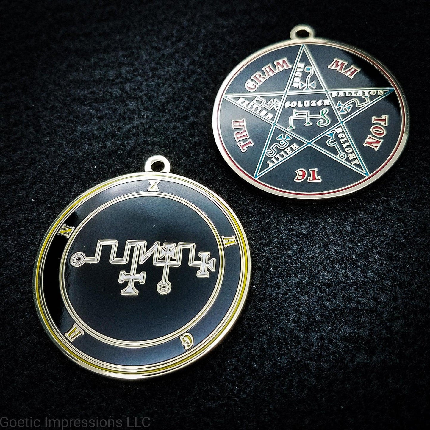 Zagan sigil pendant with pentacle of solomon on reverse side