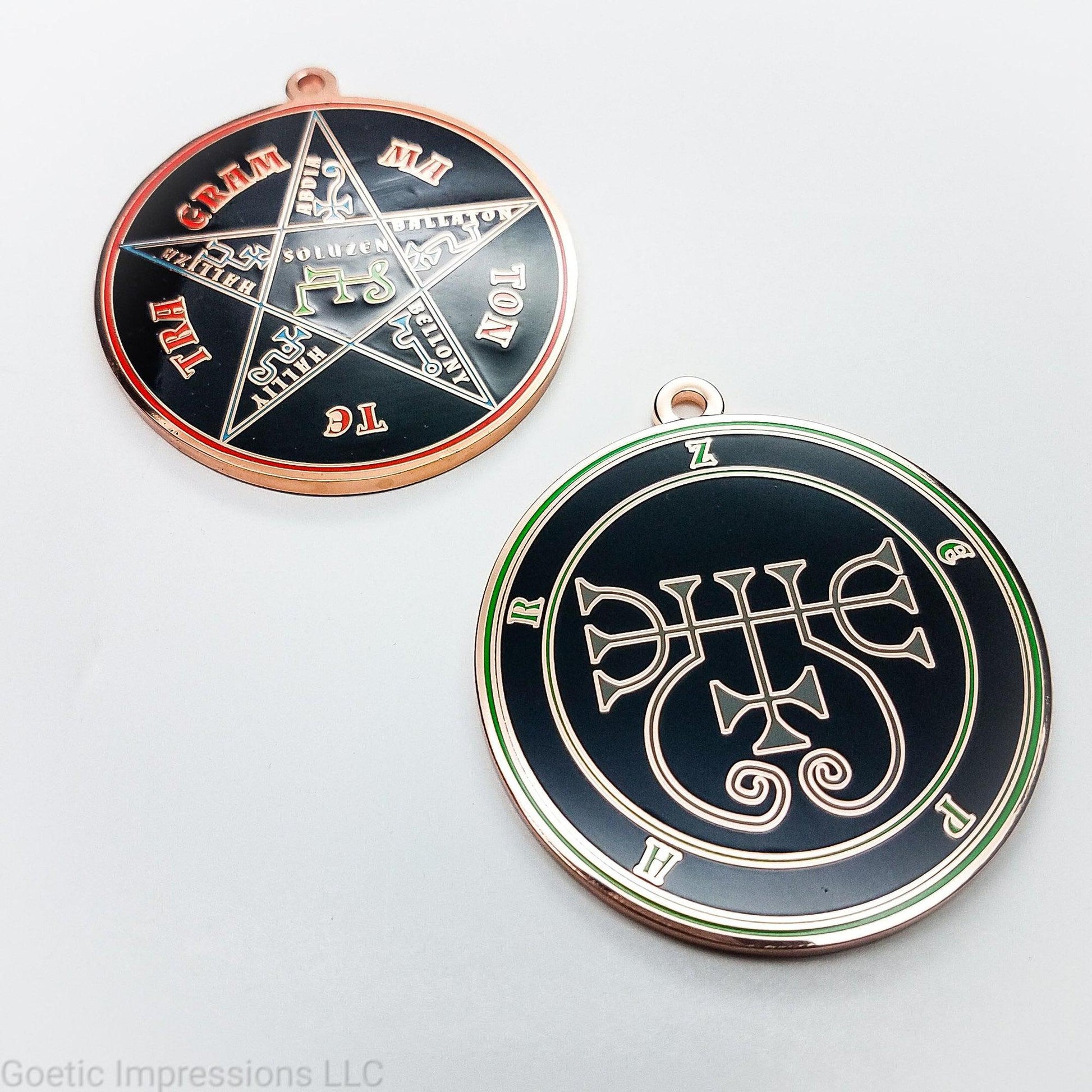Zepar sigil pendant with pentacle of solomon on reverse side